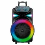 Parlante Amplificado Ezmi 15" Fm - Usb - Tf Card - Bluetooth - Recargable - Luces Led Rgb- Microfono (incluye Mini Pedestal) Wirelees Negro - Ezp-1502